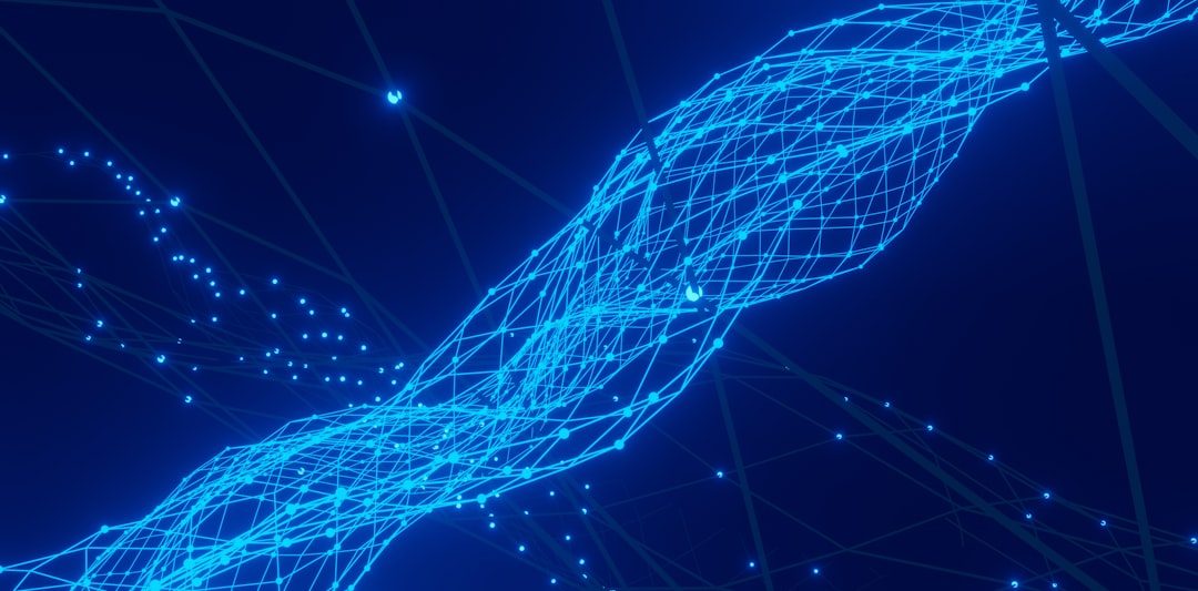 a blue abstract background with lines and dots — how GraphRAG Works